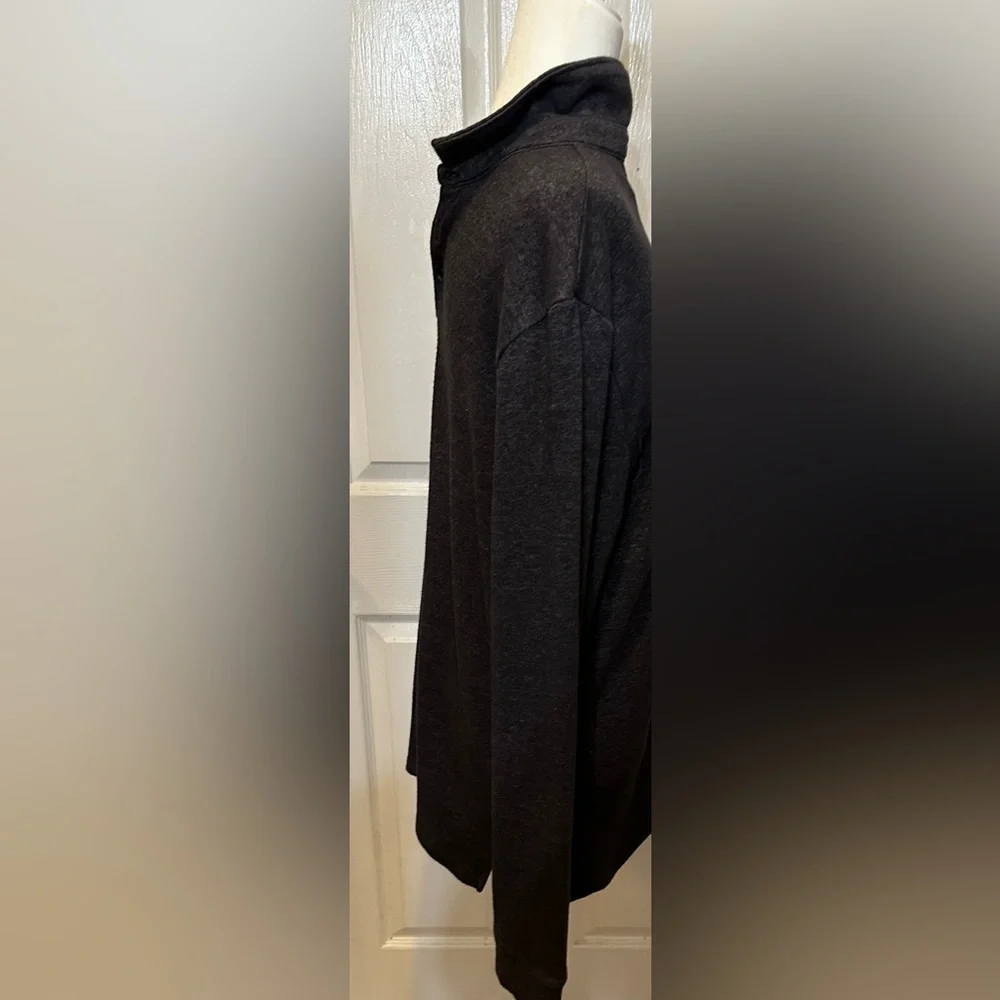 Marc Anthony Sweater Gray Knit Long Sleeve Pointed Collar Size Slim Fit Medium